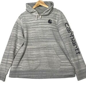Carhartt‎ Clarksburg Hooded Sweatshirt Womens XL Gray Workwear Casual Normcore